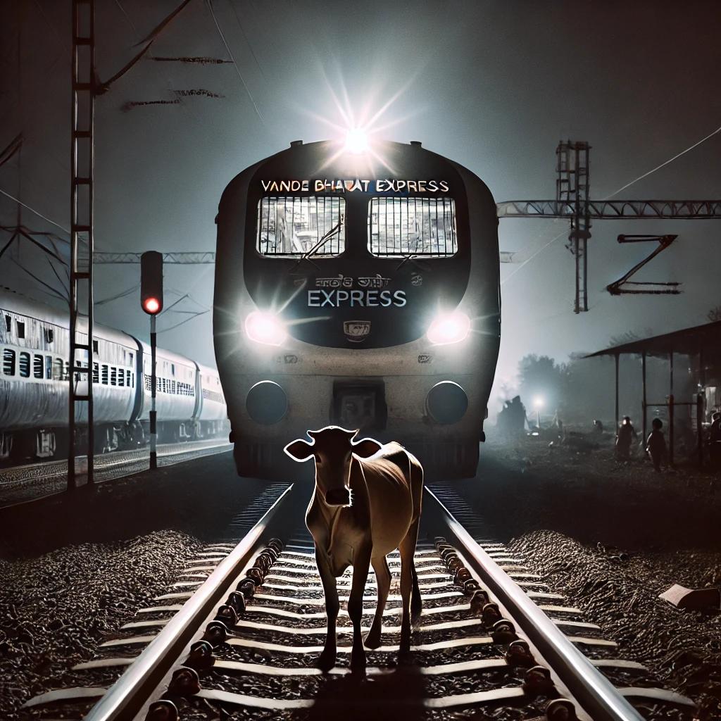 वंदे भारत की मवेशियों से भीषण टक्कर, लगभग घंटे भर बीचो-बीच फँसी रही वीवीआईपी ट्रेन!